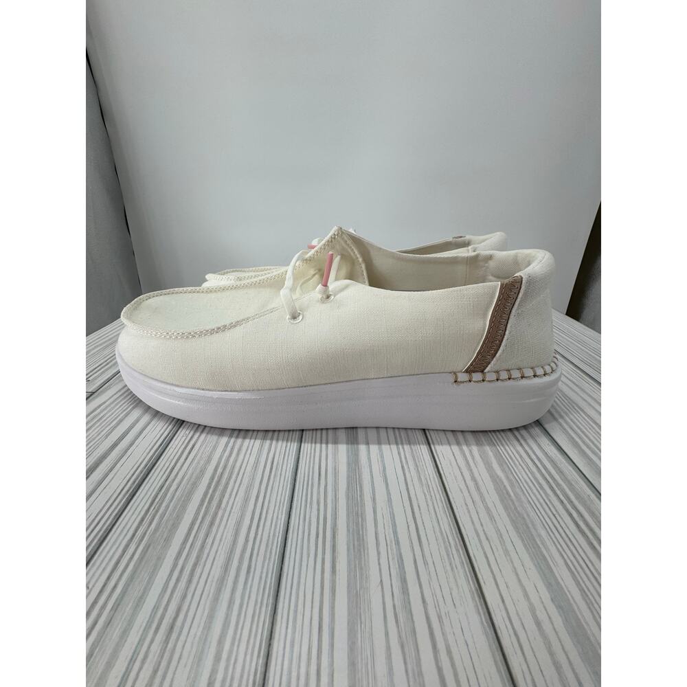 Hey Dude Wendy Rise Women's Shoes Spark White W9 Lightweight Casual Slip-On New - Picture 6 of 9